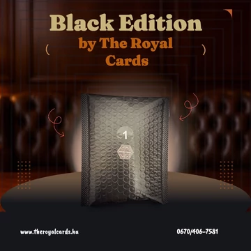 Royal Cards Black Edition Mystery csomag – focis sportkártya, Select, Finest, Merlin, Chrome, garantált hitek, limitált kiadás, 12 db elérhető