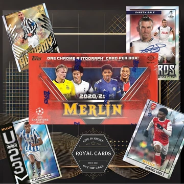 2020-21 Topps Merlin Chrome UEFA Hobby Box – autograph és Chrome parallel kártyák