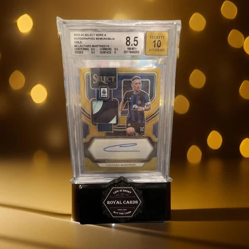 2023-24 Panini Select Serie A Gold Autographed Memorabilia Lautaro Martínez /10 BGS 8.5 Auto 10