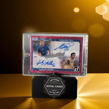 2024/25 Panini Donruss Soccer The Beautiful Game Pink Velocity Dual Autograph Francesco Totti & Gianluigi Buffon