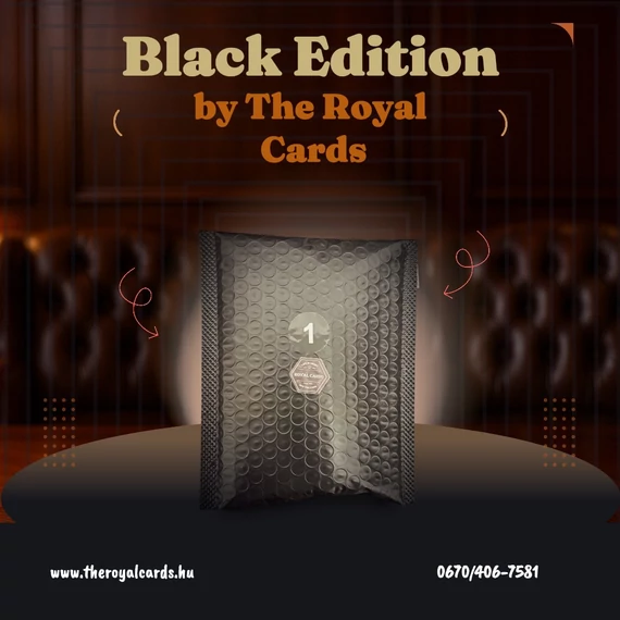 Royal Cards Black Edition Mystery csomag – focis sportkártya, Select, Finest, Merlin, Chrome, garantált hitek, limitált kiadás, 12 db elérhető