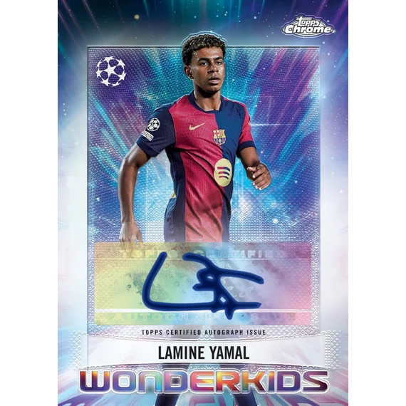 Lamine Yamal autograph – Wonderkids insert 2024-25 Topps Chrome UEFA FC Barcelona
