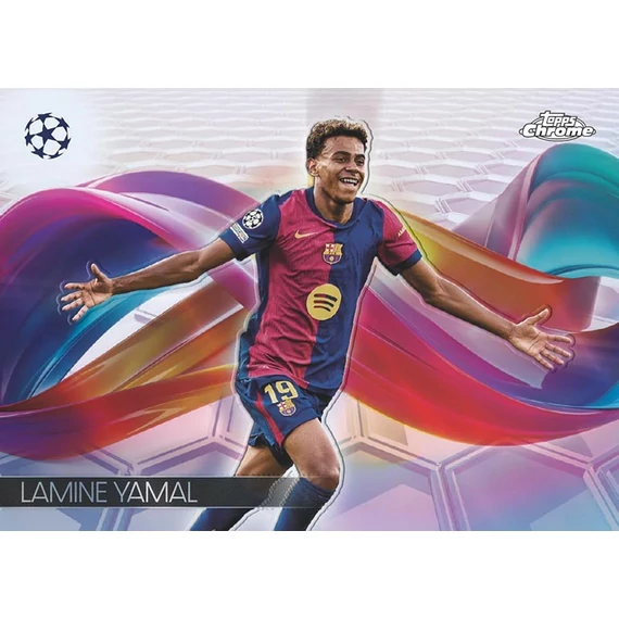 Lamine Yamal Topps Chrome 2024/25 Helix insert – FC Barcelona Champions League rookie
