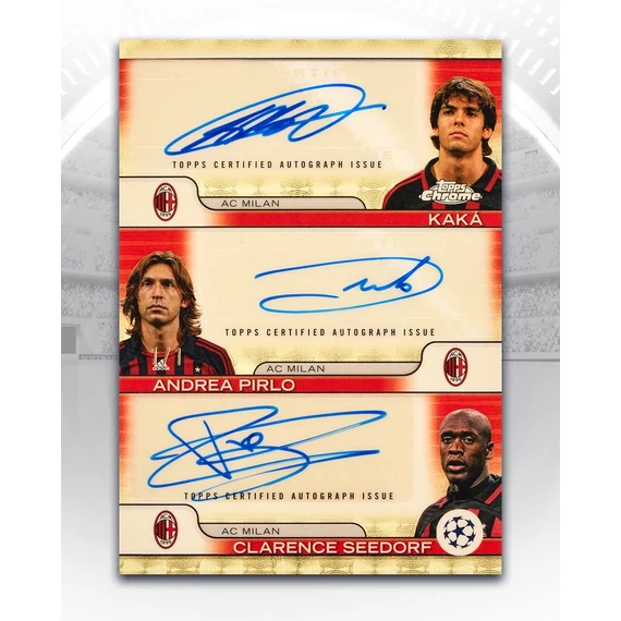 Topps Chrome UEFA Triple Autograph – Kaká, Pirlo, Seedorf – AC Milan Legends