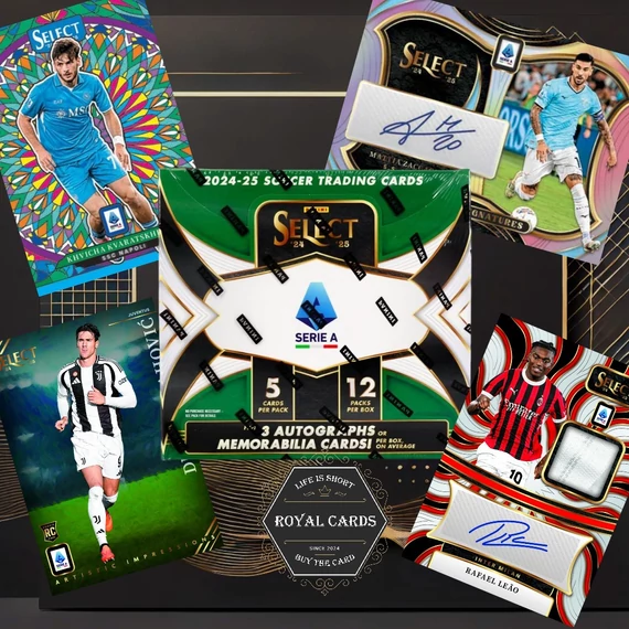 2024-25 Panini Select Serie A Hobby Box Rafael Leão és Khvicha Kvaratskhelia kártyákkal