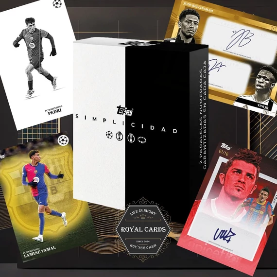 Topps Simplicidad UEFA fociskártya box – autograph és sorszámozott parallel lapokkal