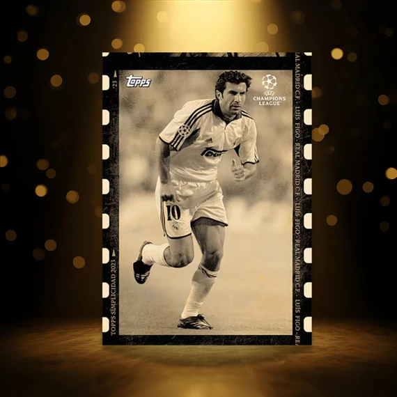 Topps Simplicidad 2022/23 Luís Figo Filmstrip black and white soccer card – Real Madrid legend – UEFA Champions League – The Royal Cards