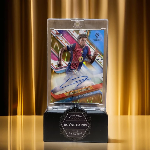 2024-25 Topps Finest Lamine Yamal Autograph Gold Refractor /50 kártya – Royal Cards