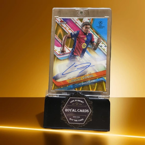 2024-25 Topps Finest Lamine Yamal Autograph Gold Refractor /50 kártya – Royal Cards