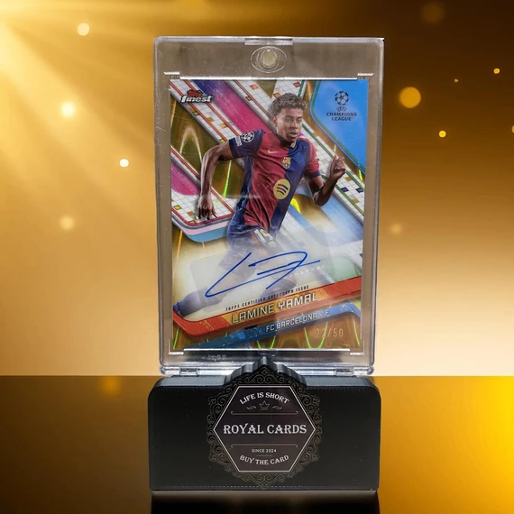 2024-25 Topps Finest Lamine Yamal Autograph Gold Refractor /50 kártya – Royal Cards